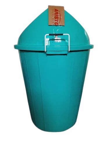 Green Open Top Aristo Houseware Swing Plastic Dustbin For Garden