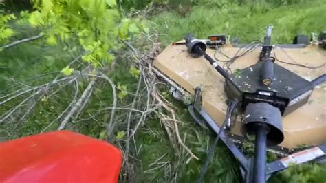 Bush Hogging On The Farm Kubota Tractor Land Pride Batwing Bush Hog