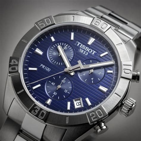 ⌚reloj Tissot Pr 100 Sport Cronógrafo Y Esfera Azul T1016171104100