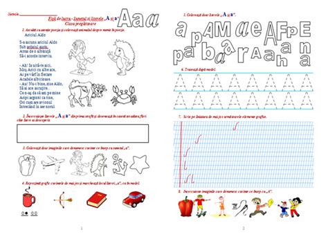 Fi De Lucru Sunetul I Literele A I A Clasa Preg Titoare