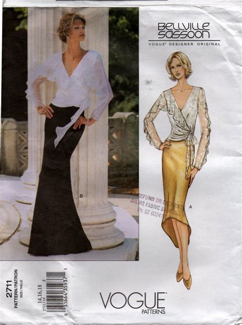 Vogue Designer Original 2711 BELVILLE SASSOON Flounced Wrap Etsy