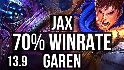 Jax Vs Garen Top 70 Winrate 5 0 0 Kr Master 13 9 Youtube