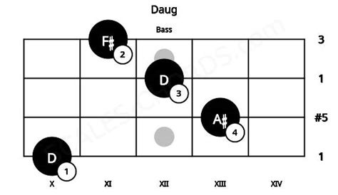 Daug Bass Chord | D augmented triad | Scales-Chords