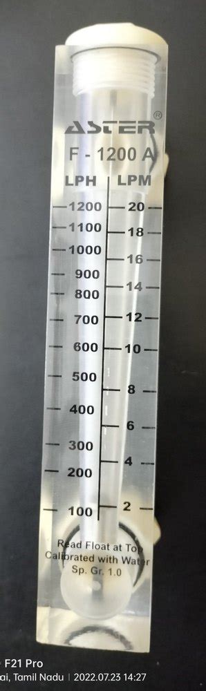 Ss Acrylic Lph Rota Meter Panel Mount Type Aster Brand