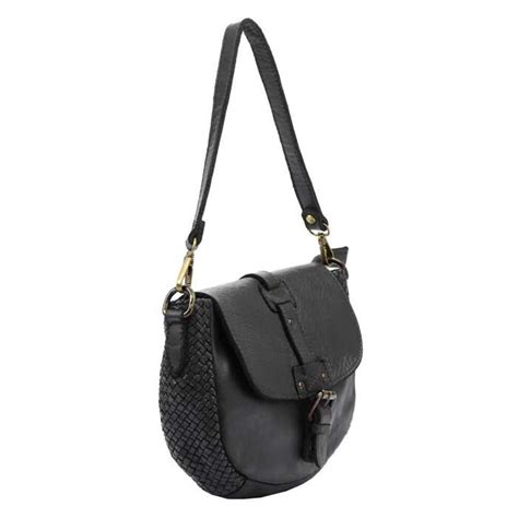 Torebka Damska Skórzana VS 001 Czarna Listonoszka Na Ramię Crossbody Ze