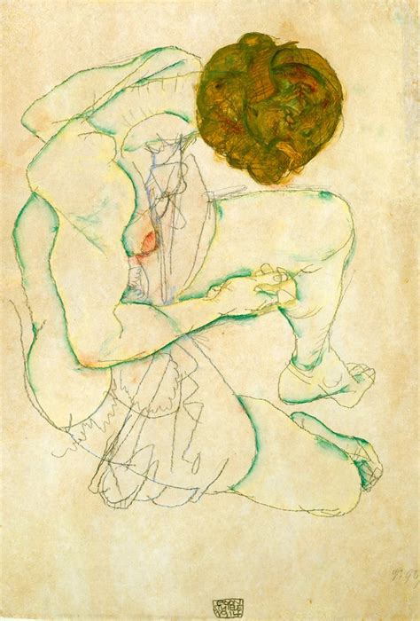 Seated Nude Woman By Egon Schiele Buy Fine Art Print