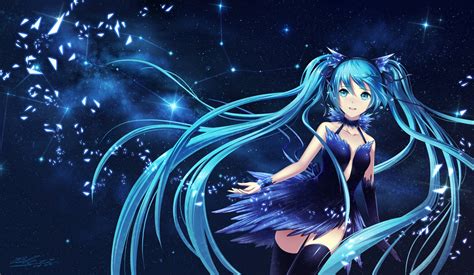 Hatsune Miku Galactic Stars Hd Wallpaper