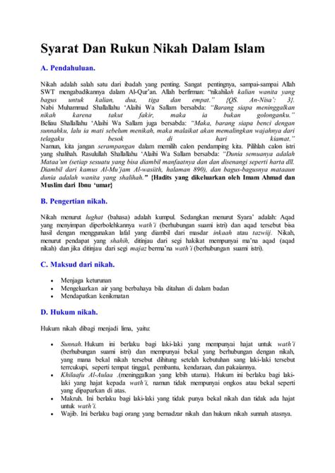 Syarat Dan Rukun Nikah Dalam Islam Pdf