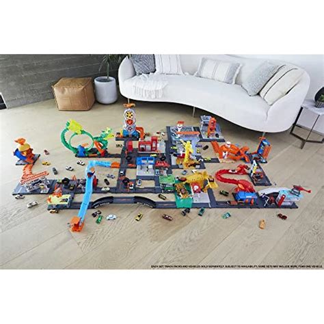 Ripley HOT WHEELS CITY TOY CAR TRACK SET DOWNTOWN REPAIR STATION PLAYSET CON VEHÍCULO A ESCALA