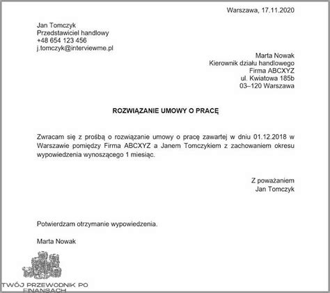 Jak Wypowiedzieć Umowę O Pracę Natychmiast Przeczytaj Wzór