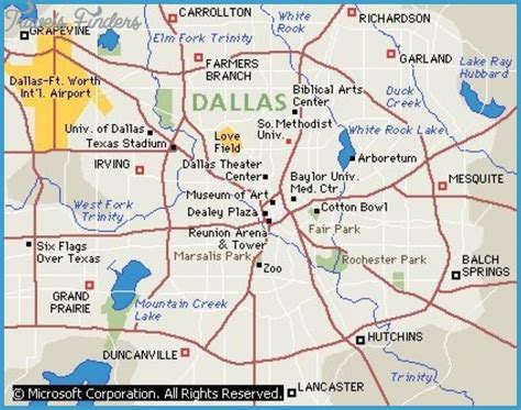 Dallas Metro Map Travelsfinderscom