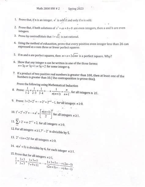 Solved 1 Prove That If N Is An Integer N2 Is Odd If And