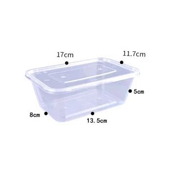 Rectangle Takeaway Disposable Plastic Food Container Pp Plastic Food