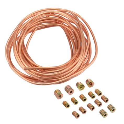 Copper Nickel 25 Foot Roll Coil 3 16 OD Brake Line Tubing Kit 16Pcs