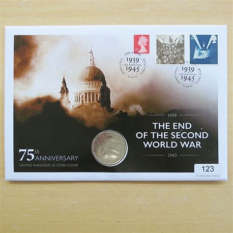 2020 End Of Second World War 75th Anniversary 5 Pounds Coin Cover