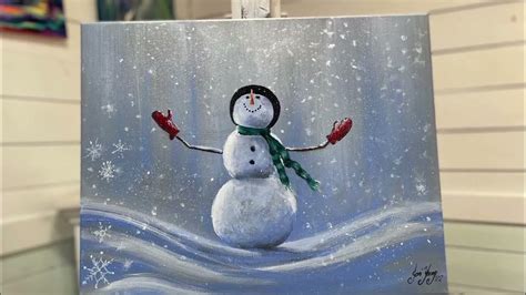 How To Paint Let It Snow” Snowman Painting Tutorial Easy Step By