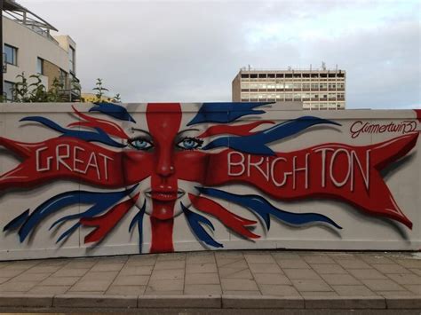 Brighton street-art / graffiti: 'Great Brighton' Union Jack flag ...