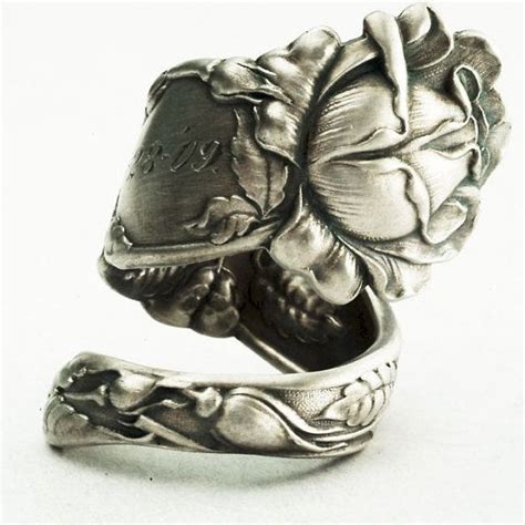 Spoon Ring Bridal Rose Sterling Silver By Alvin Co Circa Etsy