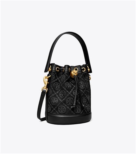 Mini T Monogram Bucket Bag Womens Designer Crossbody Bags Tory Burch