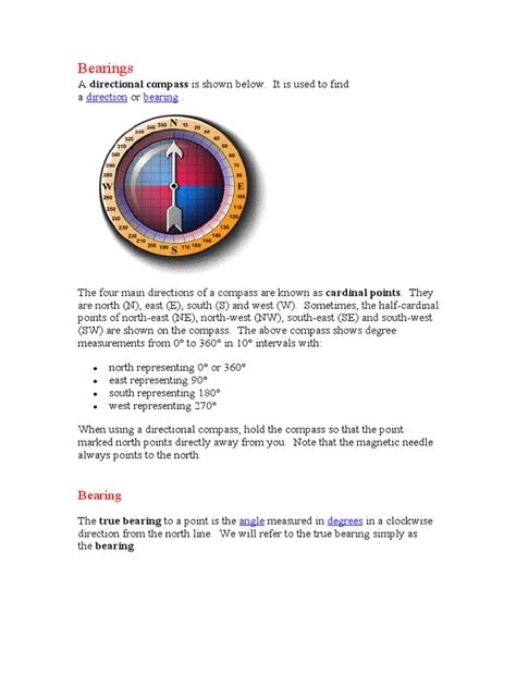 Bearings | PDF | Angle | Compass