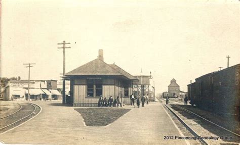 Vintage Photo Of The Railroad Depot In Pinconning Michigan Midland