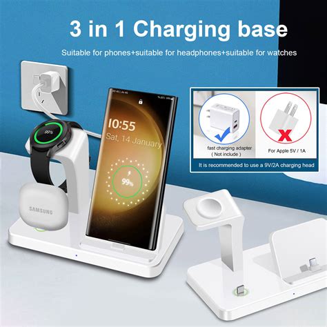 3in1 Fast Usb Charger Dock Charging Station For Samsung Galaxy Watch S23 S22 S21 Ebay