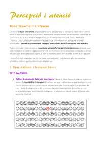 Percepció i atenció Bloc temàtic I L atenció 1 Tipus d atenció i