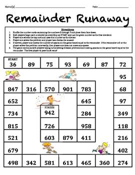 Math Games For 4th Grade Long Division Free