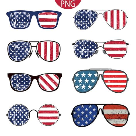 Sunglasses American Flag PNG Files Multi Pack 8 Patriotic 4th Etsy