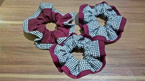 Diy Scrunchies Ikat Rambut Dari Kain Perca Youtube