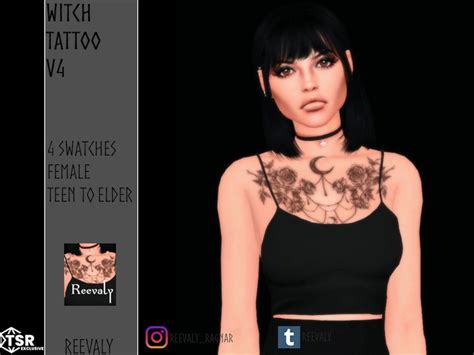 The Sims Resource Witch Tattoo V Sims Tattoos Witch Tattoo Sims