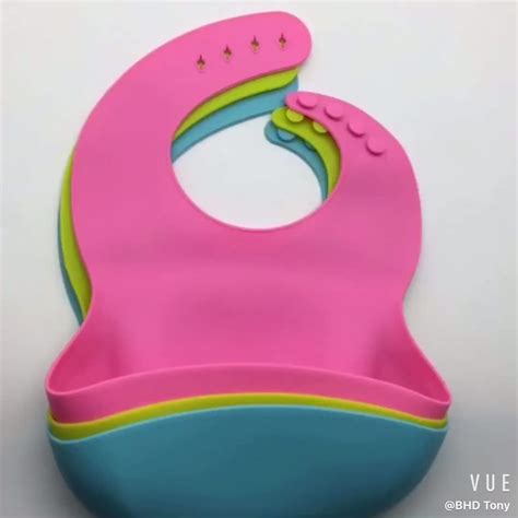 Customized Waterproof Silicone Baby Bib With Pocketbaby Bibs Silicone