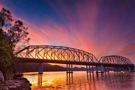 Peats Ferry Bridge Sunset Weld The Sun Sets On The Hawkesbury