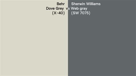 Behr Dove Grey X Vs Sherwin Williams Web Gray Sw Side By