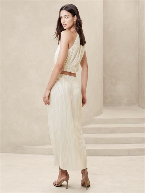 Pleated Maxi Skirt Banana Republic Factory