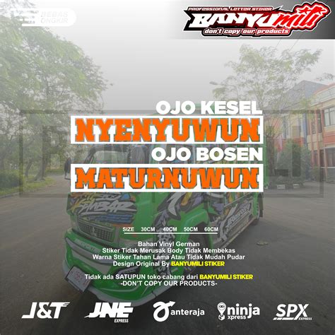 Stiker Kaca Truk Ojo Kesel Nyenyuwun Cutting Variasi Kaca Mobil Pickup