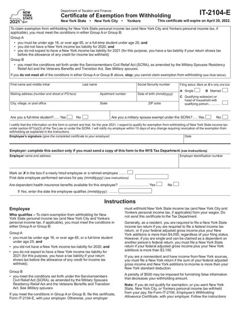 2022 New York State Tax Withholding Form WithholdingForm