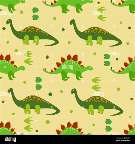 Diseño de dinosaurios sin costuras Vector de fondo con dinosaurios de