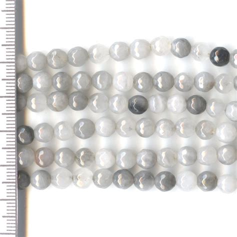 Quartz Grey Faceted Round Mm Ilona Biggins Beads Pearls