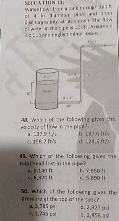 SITUATION 13 Water Flows From A Tank Through StudyX