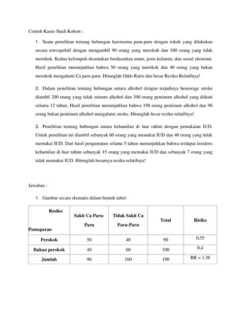 DOCX Contoh Kasus Studi Kohort DOKUMEN TIPS