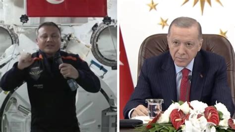 Türk astronot Alper Gezeravcı uzaydan ilk bağlantısını Cumhurbaşkanı