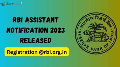 RBI Assistant 2023 Notification Link Official PDF Registration Here