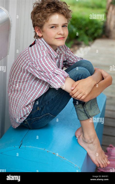 Young Boy Relaxing Stock Photo Alamy