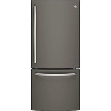 Ge 209 Cu Ft Bottom Freezer Refrigerator With Ice Maker Fingerprint