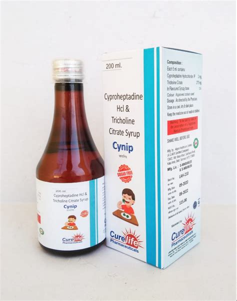 Cyproheptadine Syrup Packaging Size Ml Dose As Directed By The