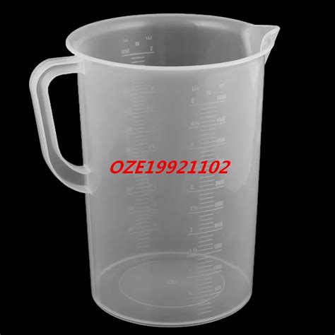 1pcs Lab Kitchen Plastic Water Liquid Graduated Measuring Cup Beaker Clear 5000ml Lab Plastics