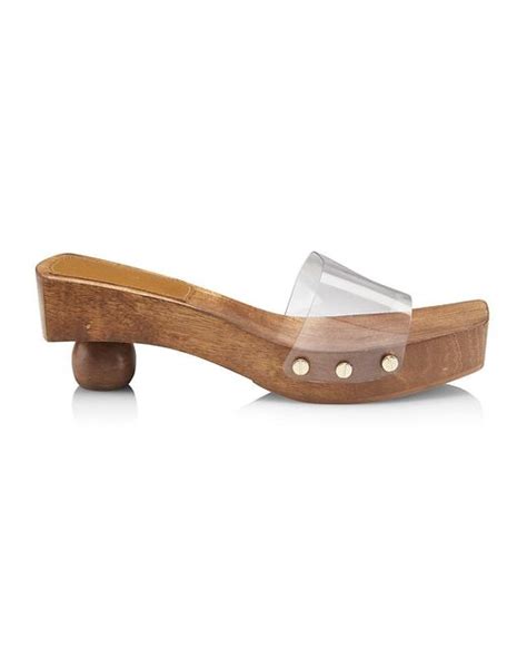 Cult Gaia Nia Wooden Spherical Heel Sandals Lyst