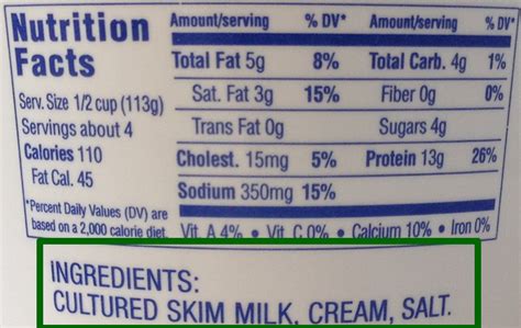 Daisy Cottage Cheese Nutrition Label - Label Ideas