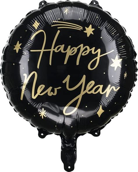 Folienballon Happy New Year Schwarz Gold Ca 45 Cm Verschiedenes